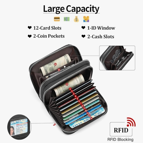 Small Black Pebbled Wallet - Picture 2 of 2